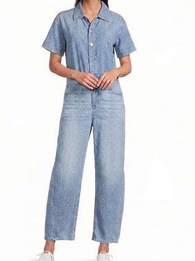 Spqnx Light Blue Denim Wide-Leg Women's Jumpsuit🚌